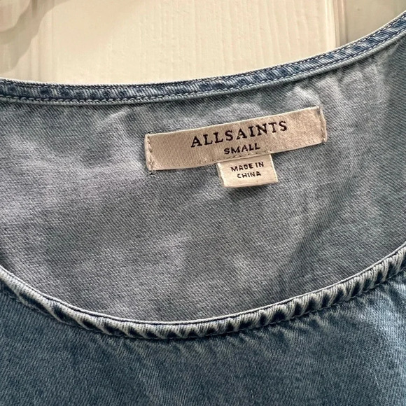 All Saints Remi Cold Shoulder Chambray Dress - Picture 6 of 13